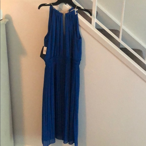 MICHAEL KORS chain-embellished pleated dress - Picture 1 of 4